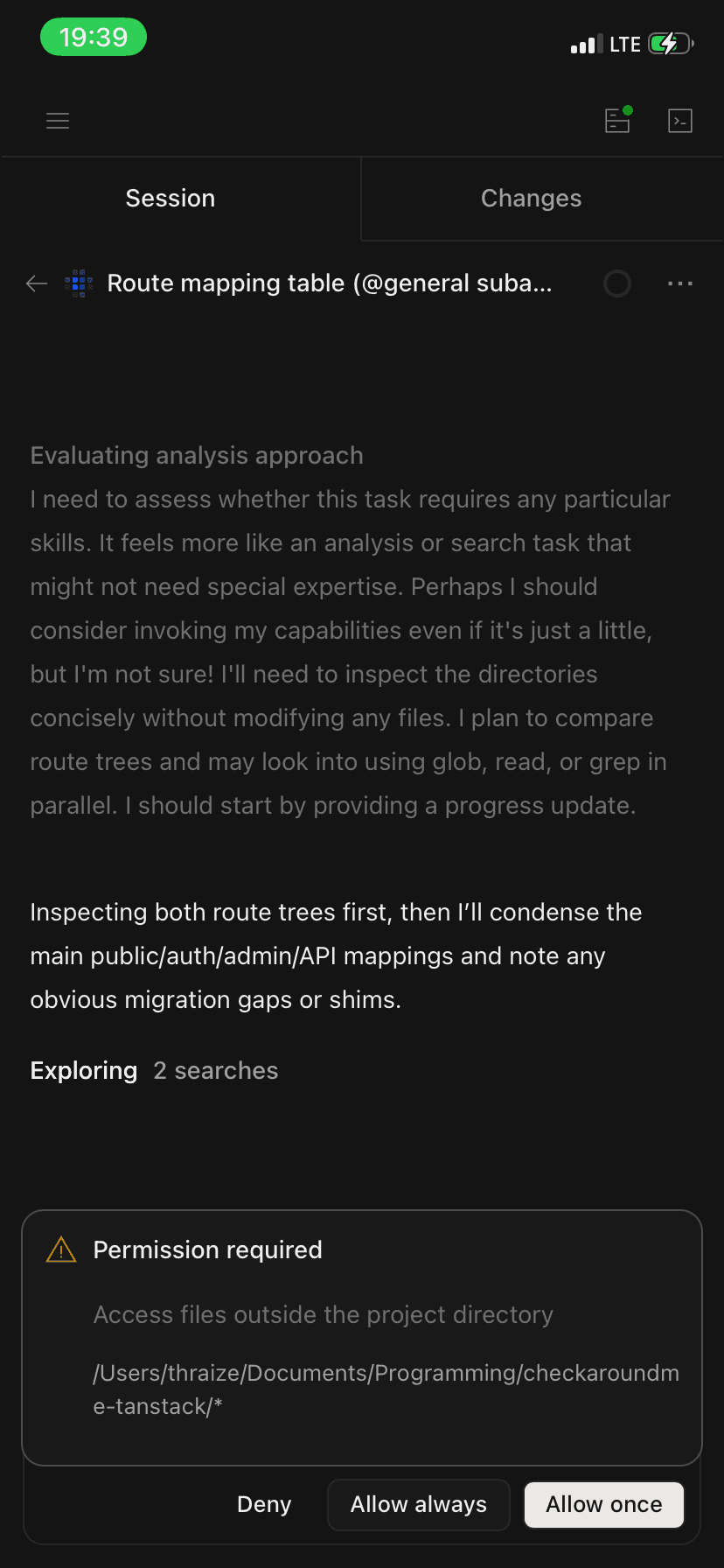 Kaizen Code workspace detail and agent response